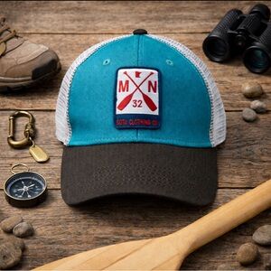 NWOT SOTA Clothing Company Snapback Emblem Oars Brown Turquoise Mesh